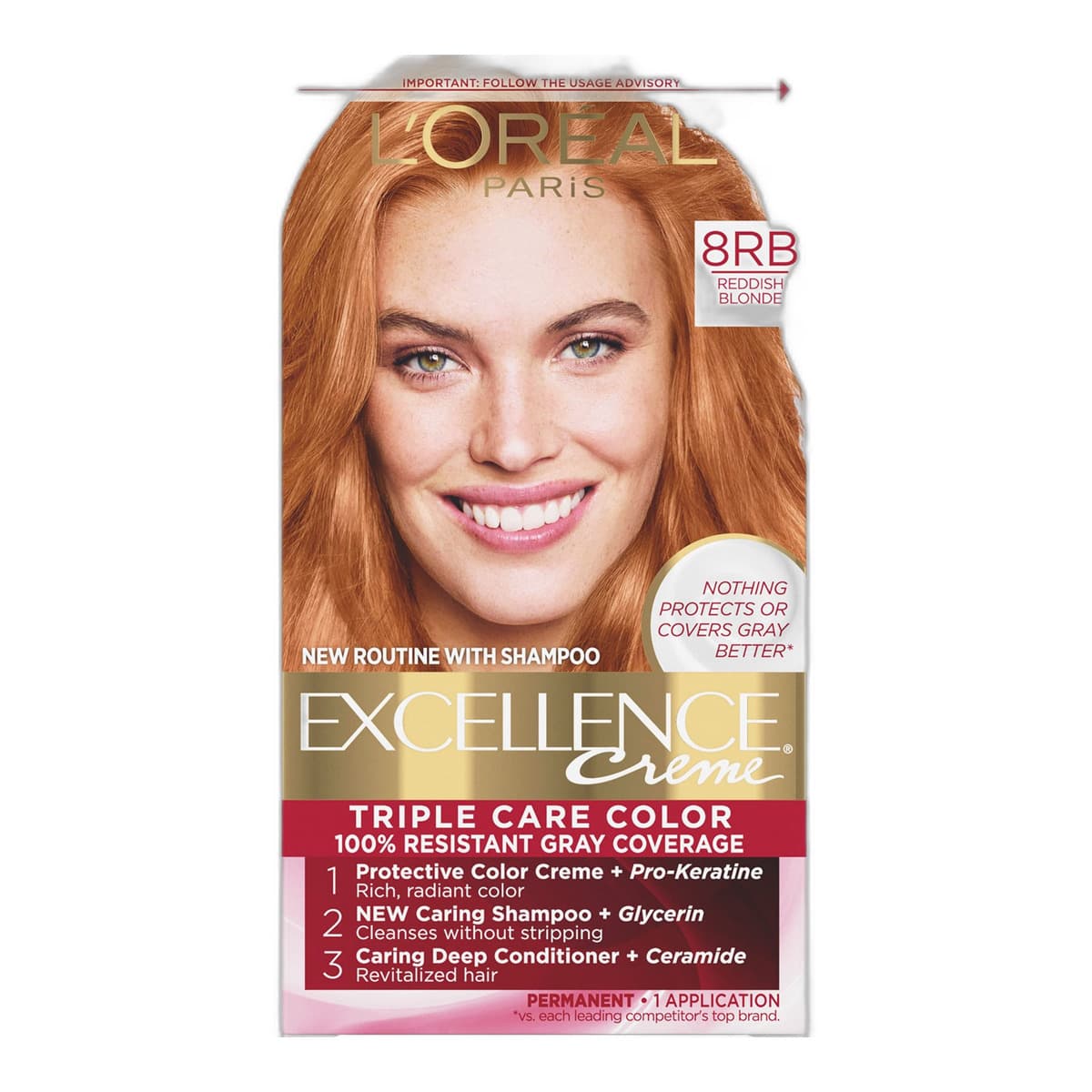 LOreal Paris Excellence Creme Permanent Triple Care Hair Color 8RB Medium Reddish Blonde - Emart Skincare Bangladesh
