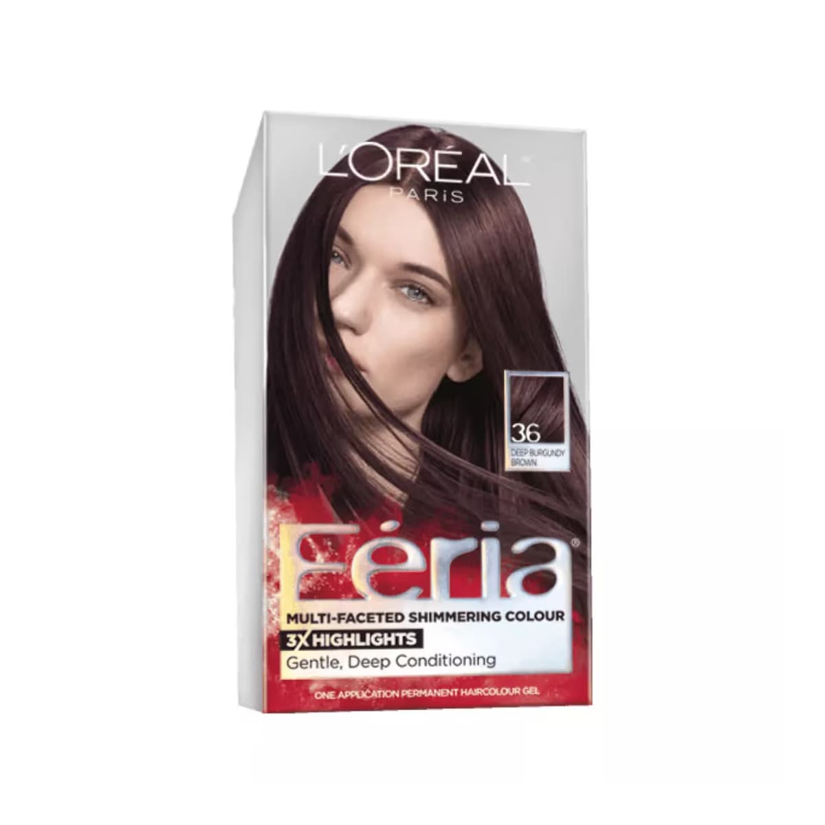 L’Oreal Paris Feria Multi-Faceted Shimmering Permanent Hair Color 36 Deep Burgundy Brown - Emart Skincare Bangladesh