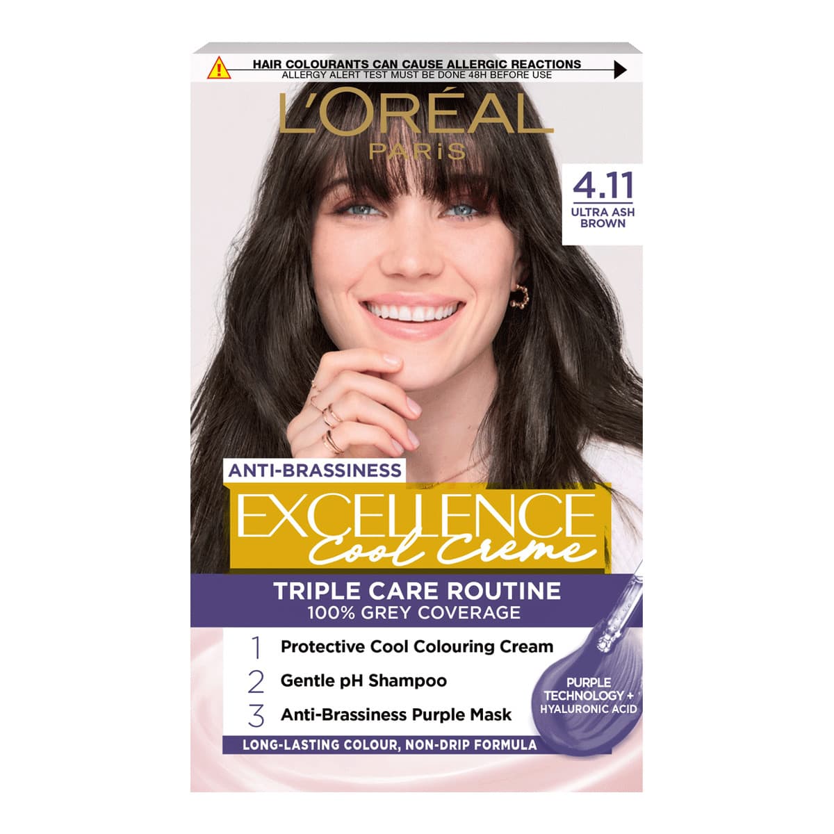 L’Oréal Paris New & Improved Excellence Cool Creme permanent hair dye 4.11 Ultra Ash Brown - Emart Skincare Bangladesh