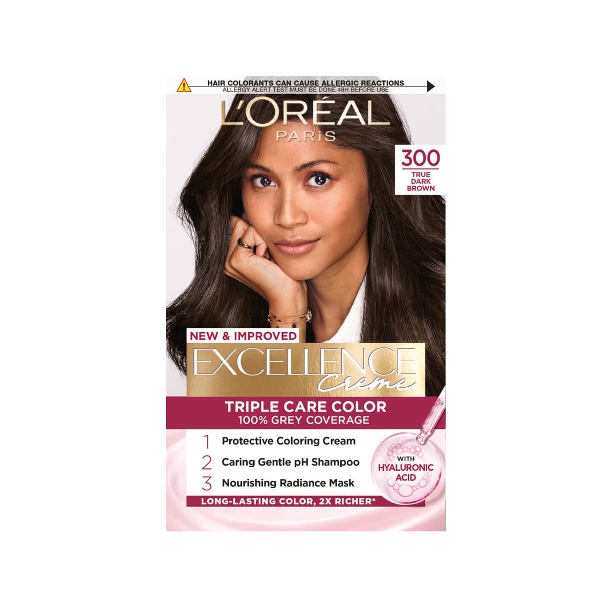 L’Oréal Paris New & Improved Excellence Creme permanent hair dye 300 Dark Brown - Emart Skincare Bangladesh