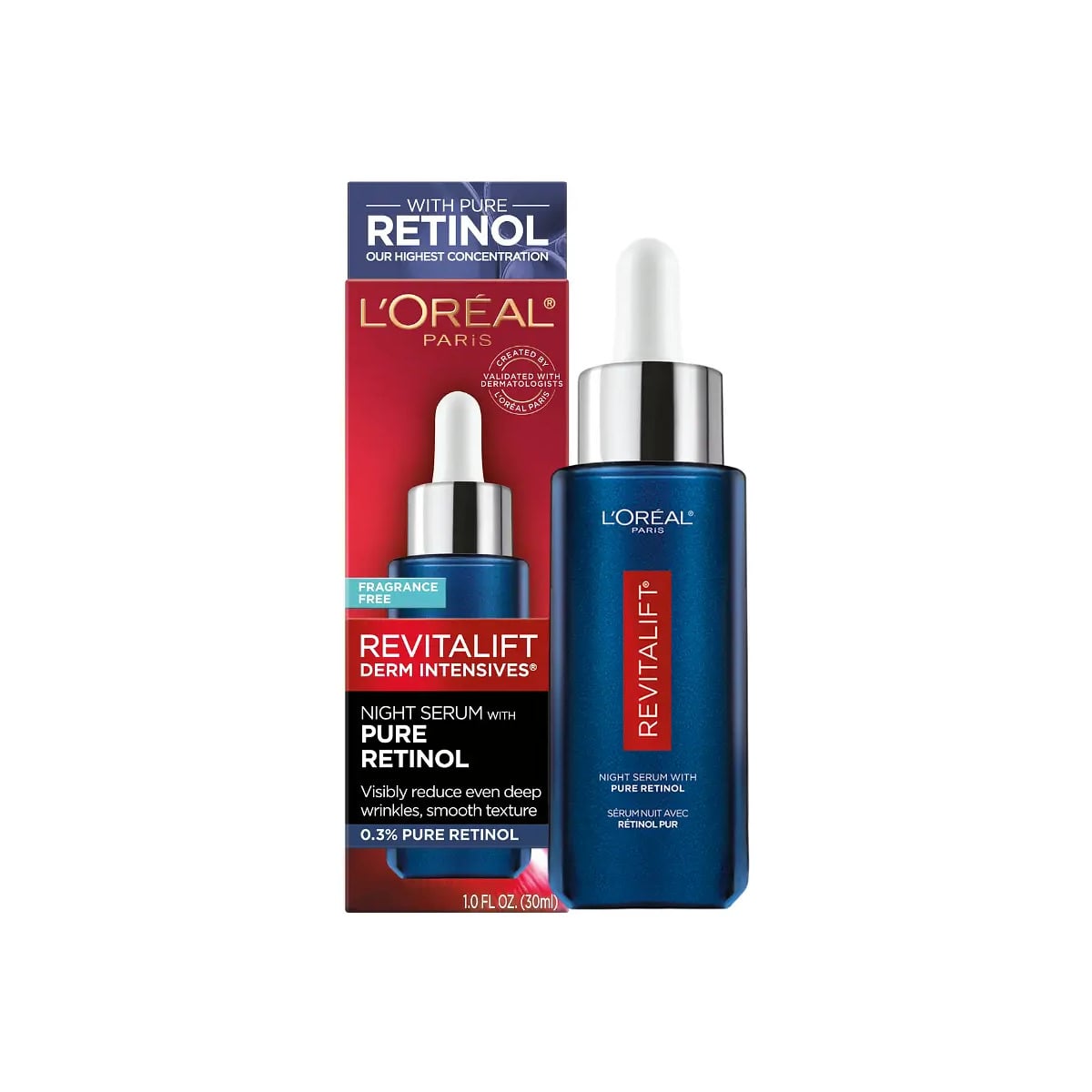 L’Oréal Paris Revitalift Derm Intensives Night Serum with 0.3% Pure Retinol 30ml