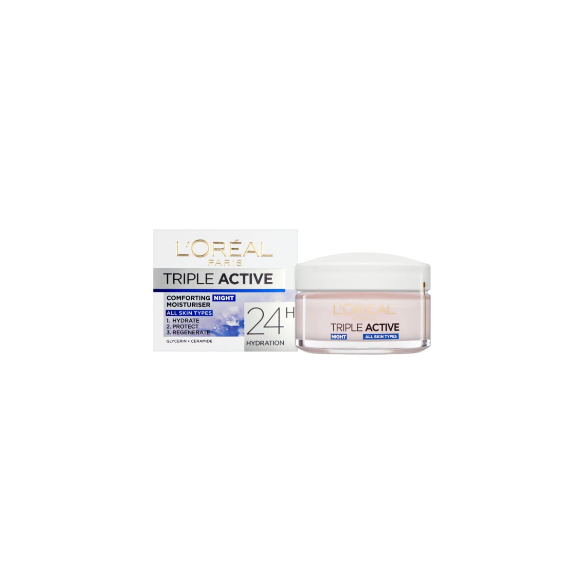L’Oréal Triple Active day moisturiser normal to combination skin hydrating face cream UV protection moisturiser