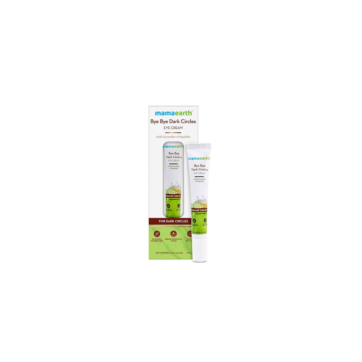 Mamaearth bye bye dark circles eye cream with cucumber & peptides for dark circles – 20ml
