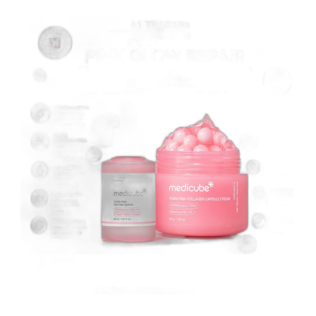 MEDICUBE Pink Glow Repair Capsule Cream + Serum Combo - Emart Skincare Bangladesh