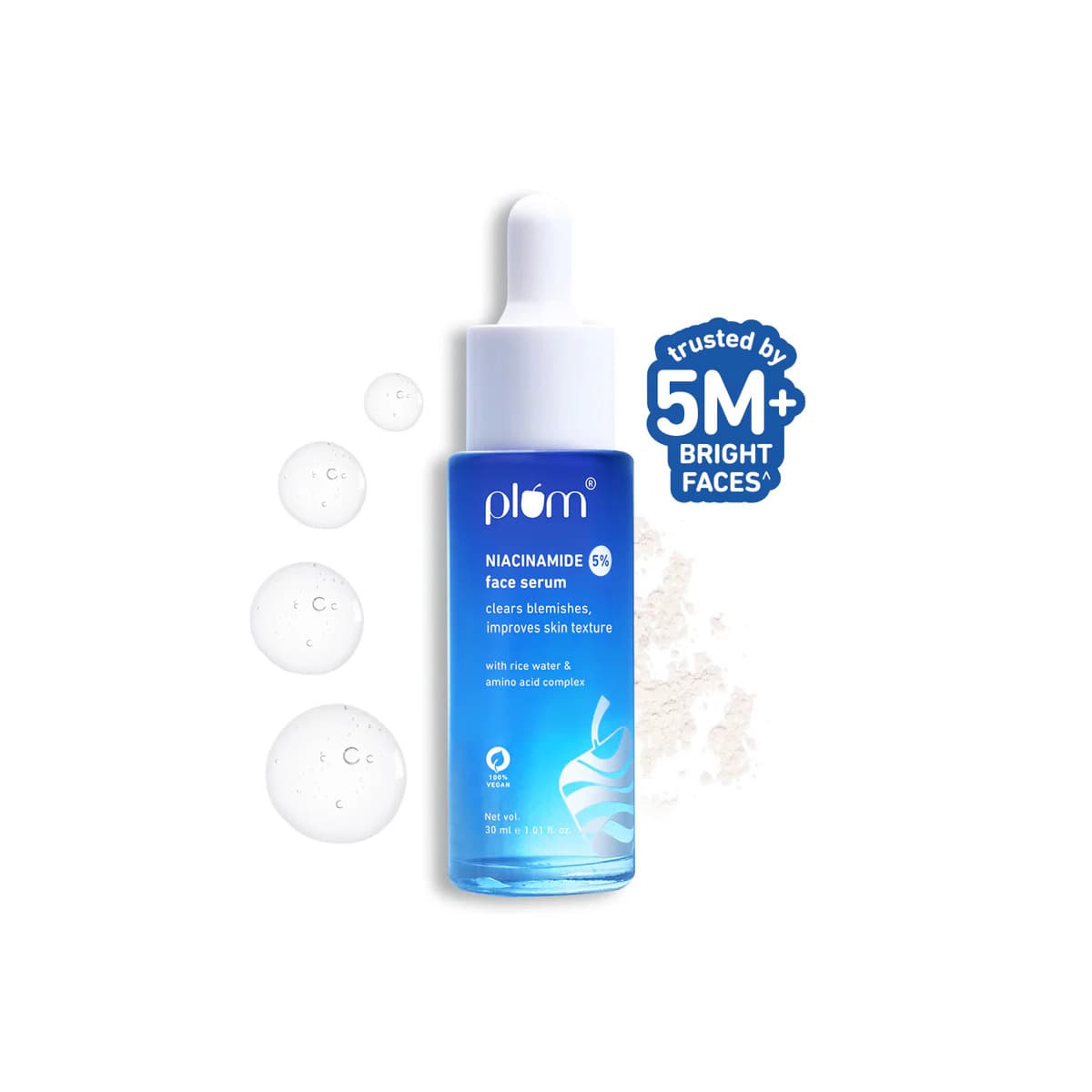 Plum 5% Niacinamide Face Serum With Rice Water & Amino Acid Complex 30ml - Emart Skincare Bangladesh