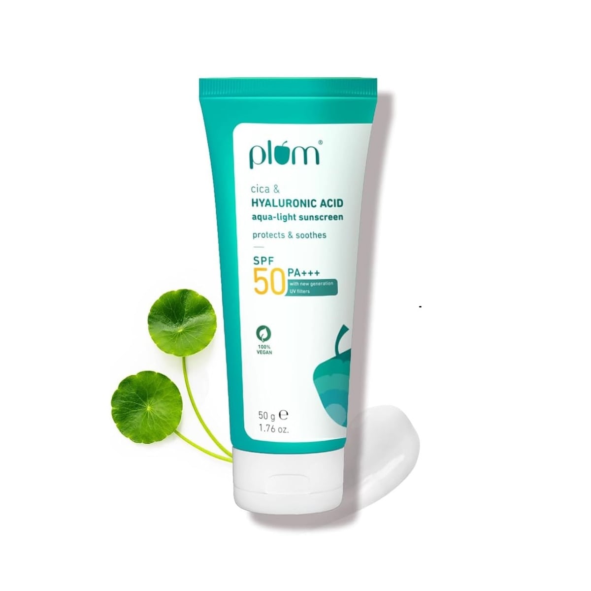Plum Cica and Hyaluronic Acid Aqua-Light Sunscreen SPF 50 PA Plus Plus Plus 50 gm
