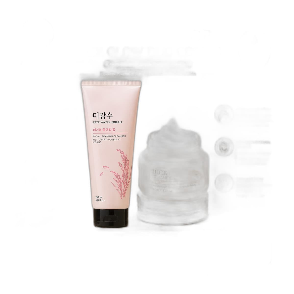 THE FACE SHOP Rice Glow Cleansing Foam 150ml + Cream 50ml combo - Emart Skincare Bangladesh