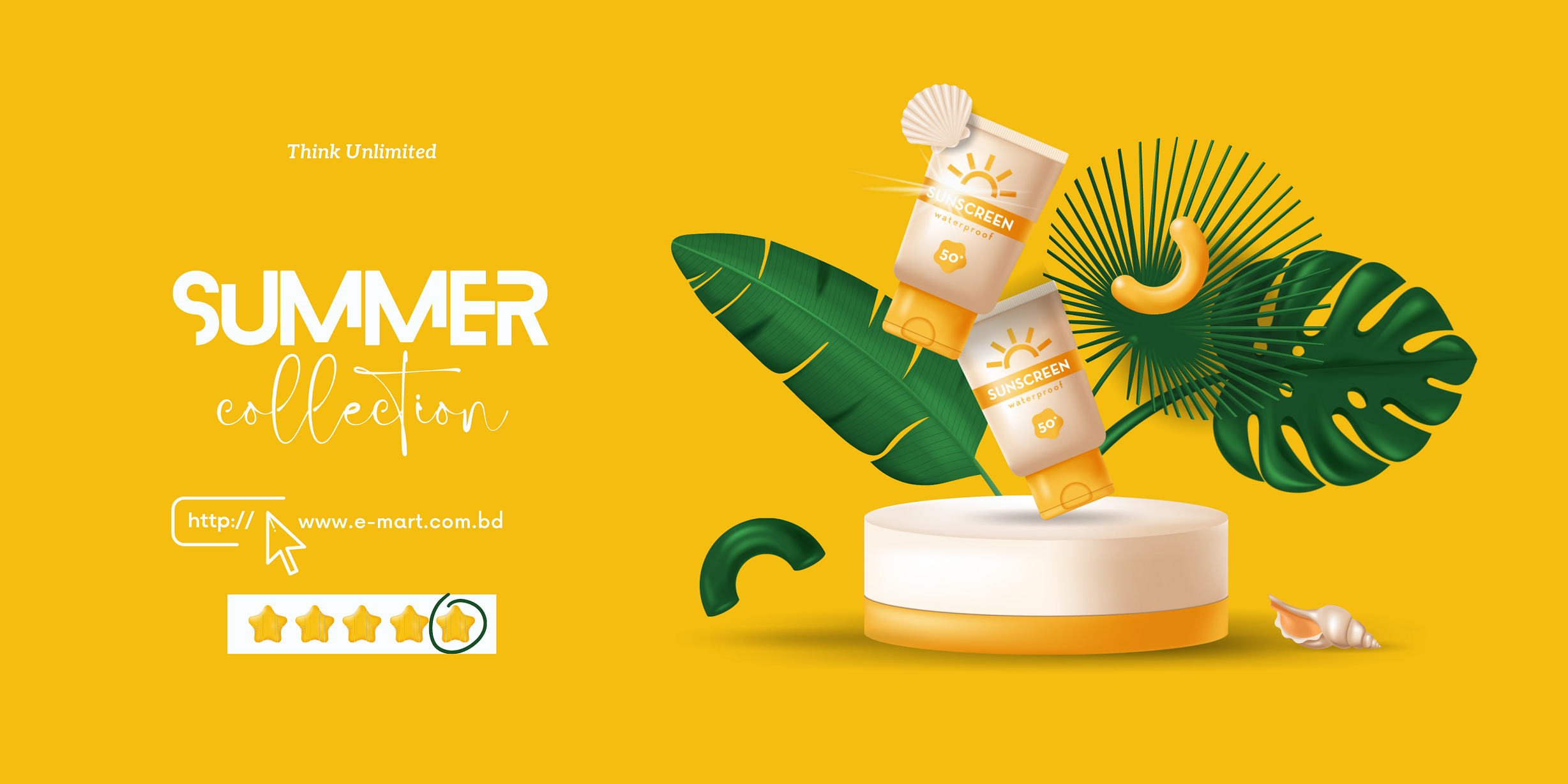 Summer Cosmetics Promotional Banner Modern Yellow (1)